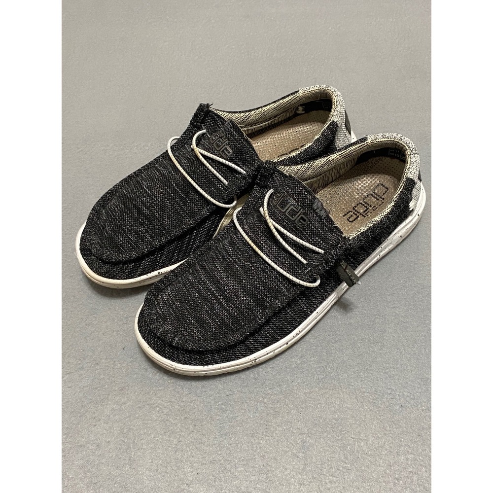Hey Dude Wally Free Phantom Mens 11 Black Grey Knit Slip On Loafers 112217000